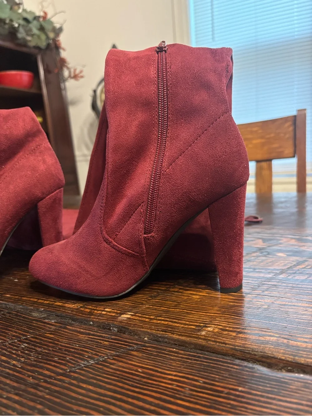 Charlotte Russe Burgundy Over-the-Knee Suede High Heel Boots